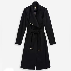 Ted Baker Cashmere Wool Midi Wrap Coat